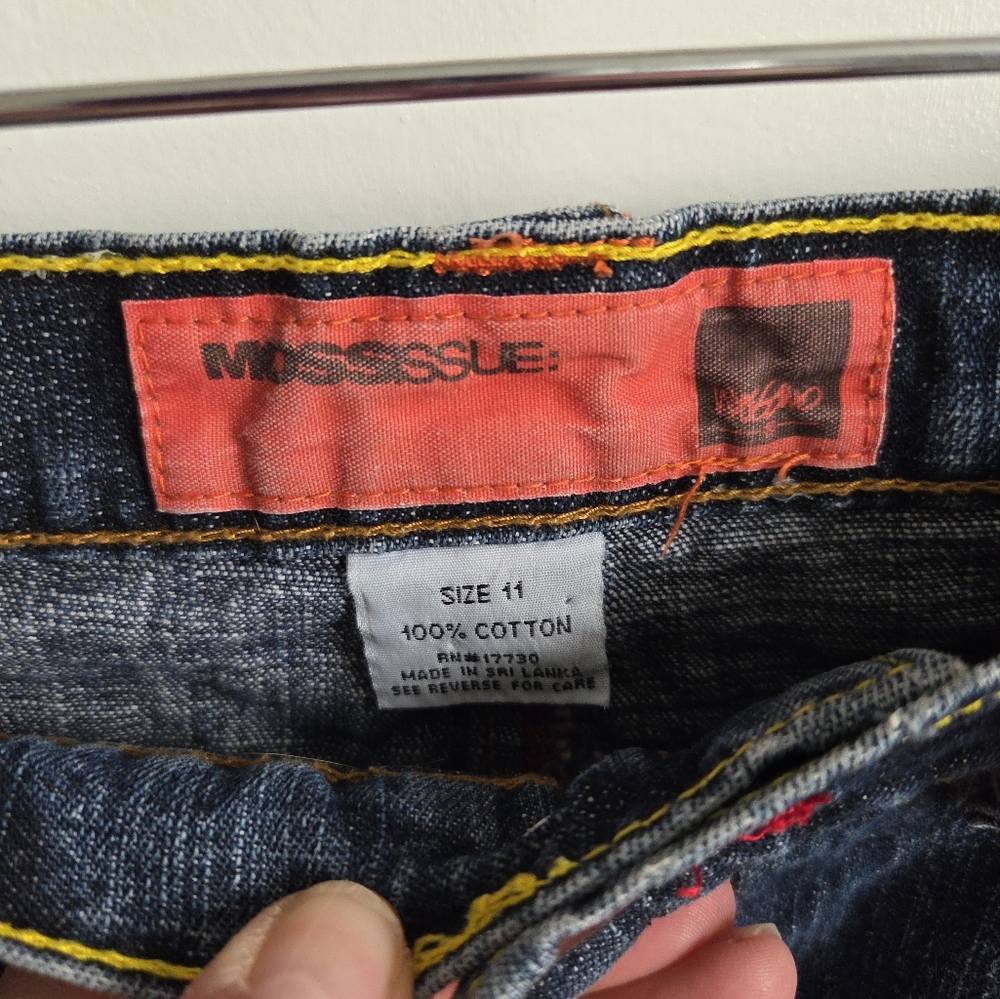 Mossimo Dark Blue Jean Denim Y2K Mini Skirt - Size 11 - Picture 11 of 13